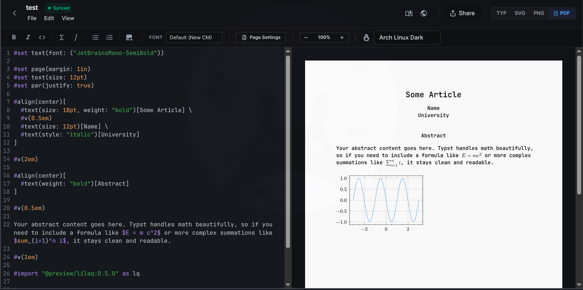 Editor view
